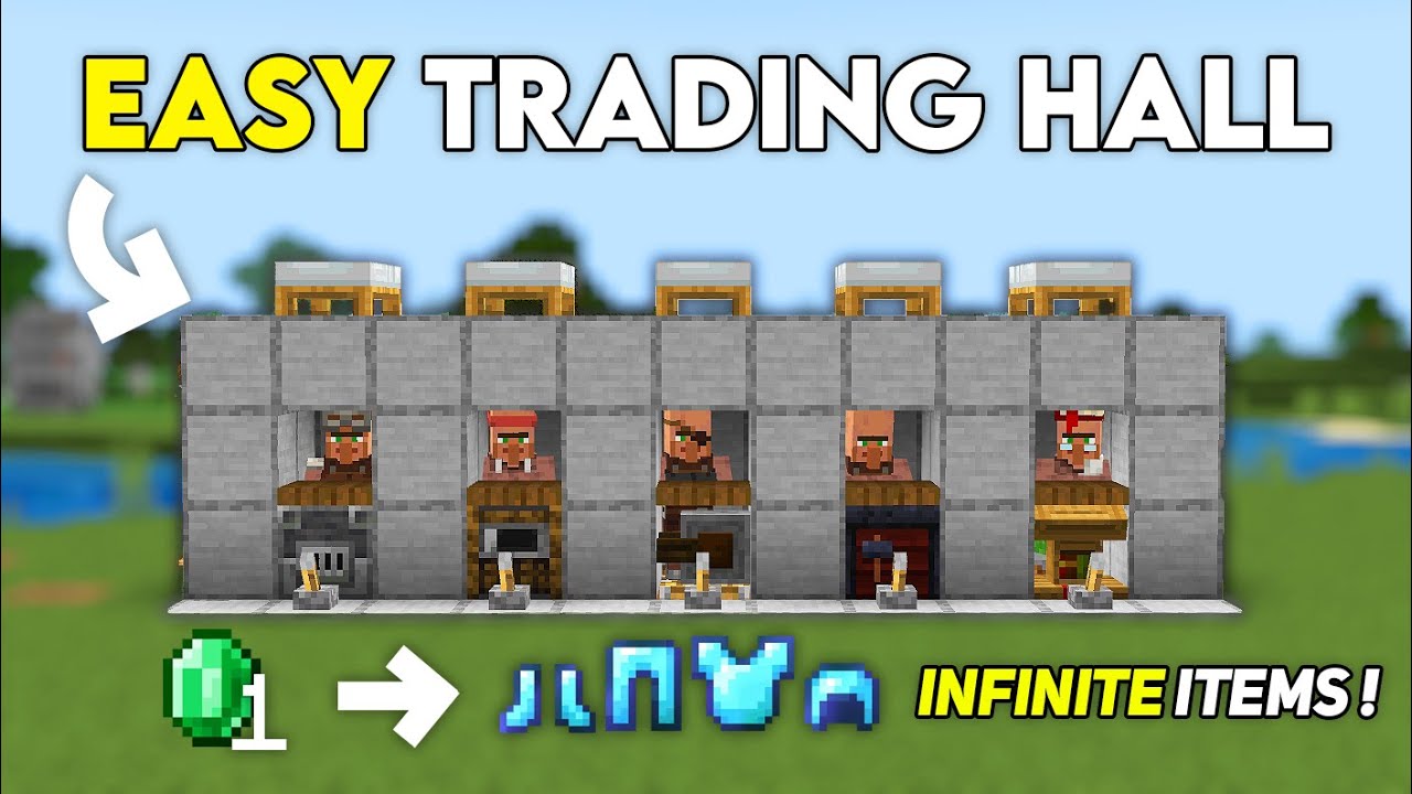 EASY VILLAGER TRADING HALL in 1.21 Minecraft Bedrock !