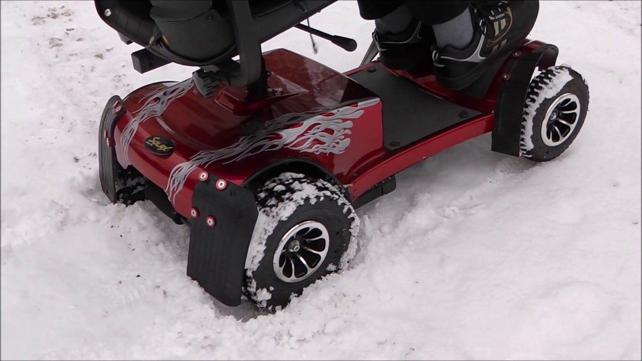 Гололёд, ямы, падение в конце видео…(интрижка). Скутеры для инвалидов. Mobility scooter.