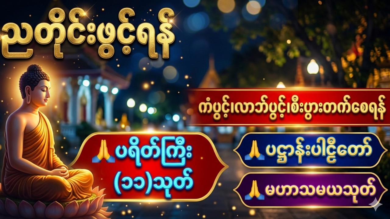 ☘️🌍ကံပွင့် လာဘ်ပွင့် စီးပွားတက် ဘေးရန်ကင်းကွာ ၊ မဟာပဋ္ဌာန်းဒေသနာတော် ၊ မေတ္တာပို့  တရားတော်များ🙏🙏🙏