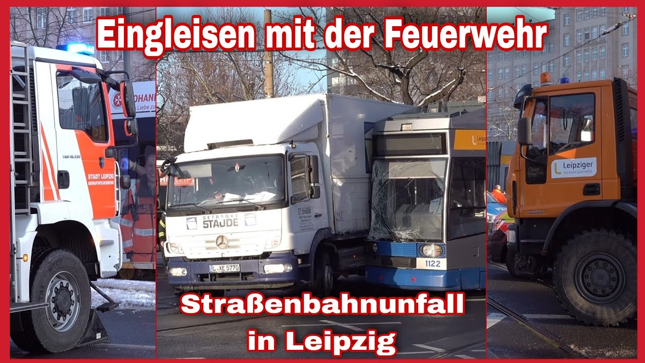 🚨Großeinsatz nach Straßenbahnunfall am Leipziger Roßplatz🚒🚓🚑TRAM ENTGLEIST NACH CRASH MIT LKW🚋🚛