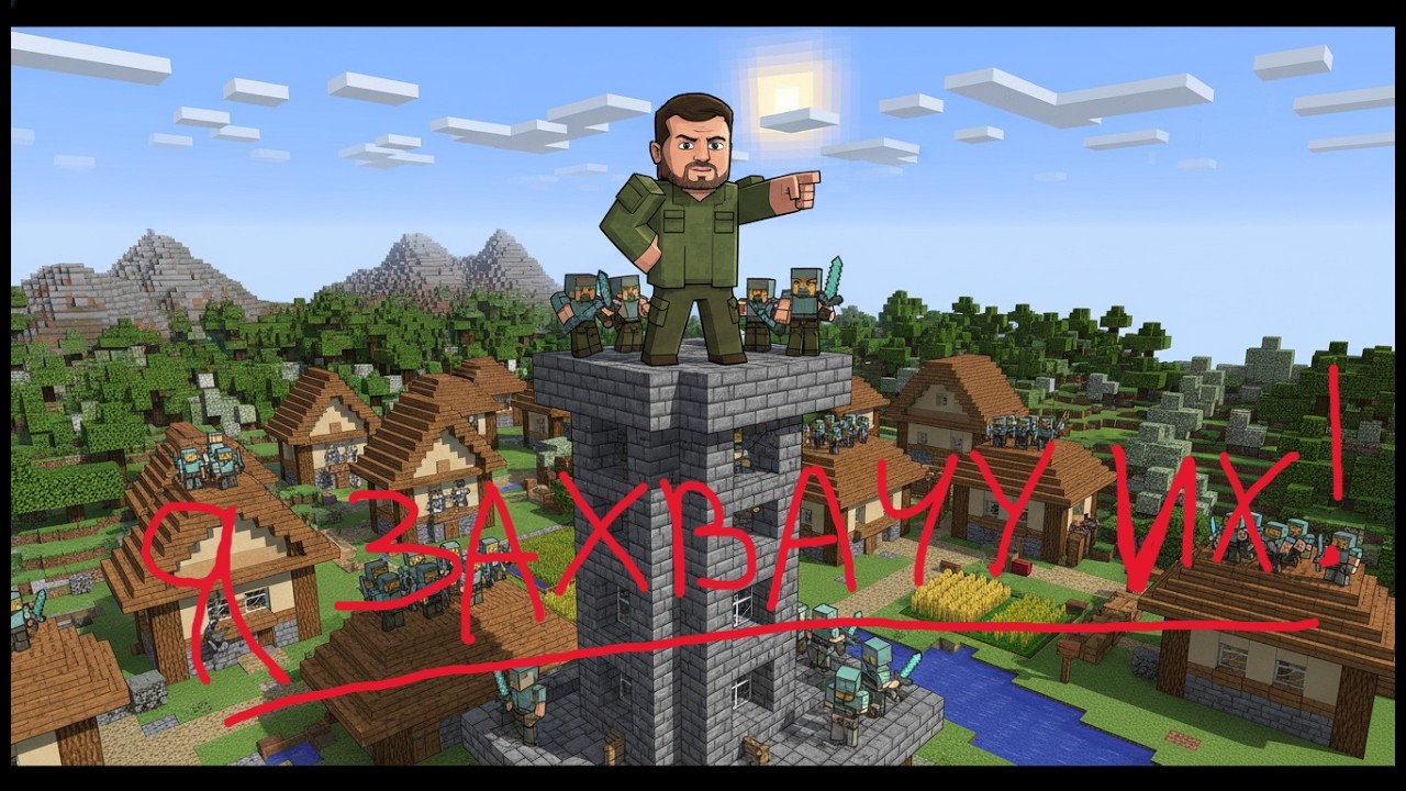 КАК НАМ С MEZERI ПЕРЕЖИТЬ НАПАДЕНИЕ ЗЕЛЕНСКОГО В МАЙНКРАФТ | SAW4UK Minecraft