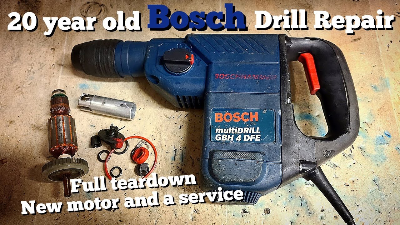 Полный ремонт и обслуживание 20-летнего перфоратора Bosch GBH 4 DFE SDS+.
