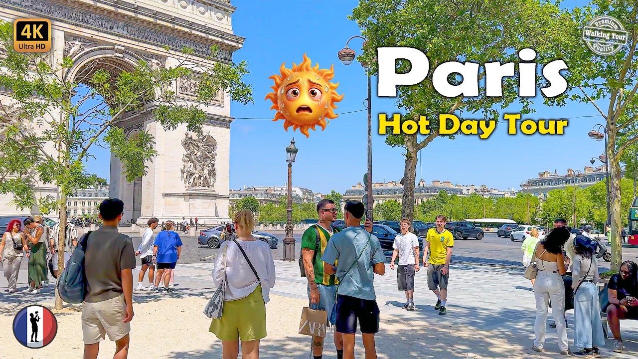 🇫🇷 Paris Hottest Week Ever 🔥 Hot Summer Day Walking Tour 4K 60fps