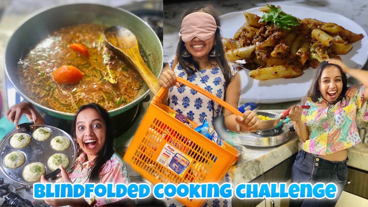 I only cooked and ate things I picked BLINDFOLDED for 24 HOURS😱