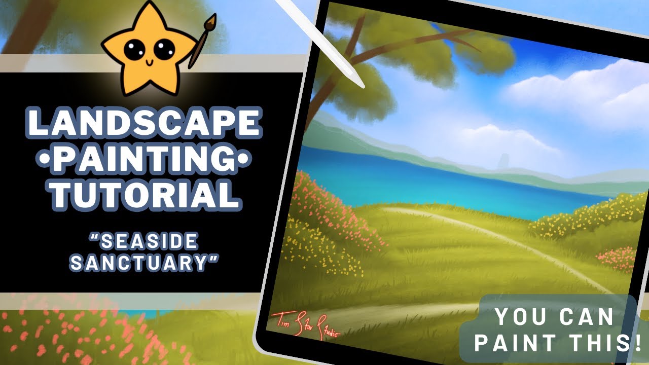 LANDSCAPE PAINTING TUTORIAL FOR PROCREATE - Great for any skill level!