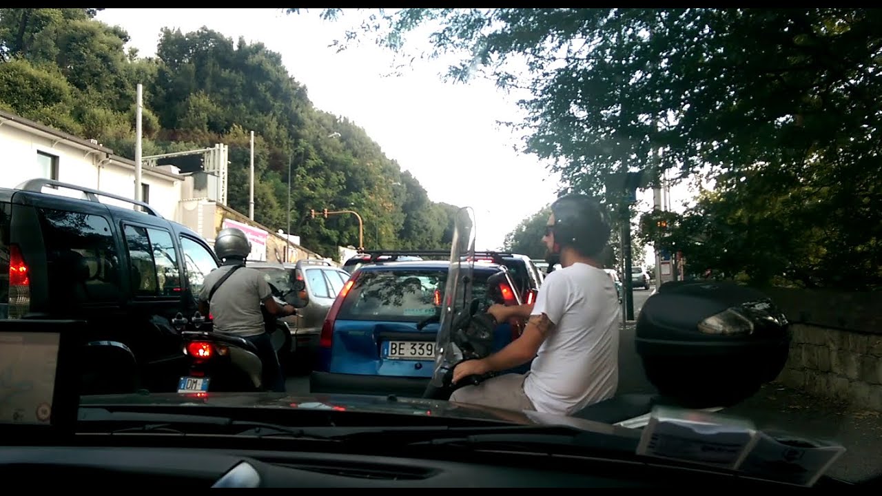 Typical drive on Naples streets