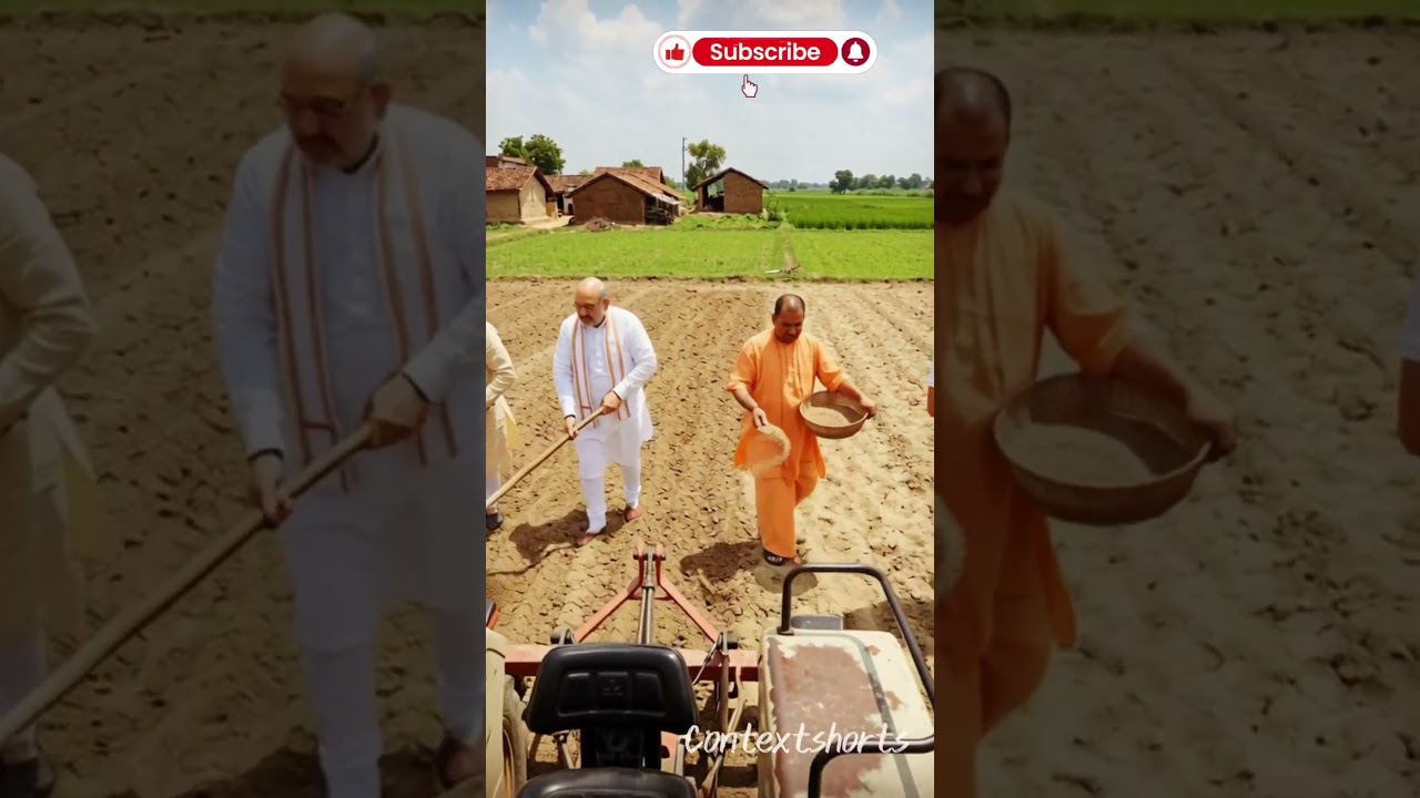 MODI Ji Yogi jee Amit Shah And Rahul Gandhi 🌽Working In Farm #viralshorts #modi #yogi