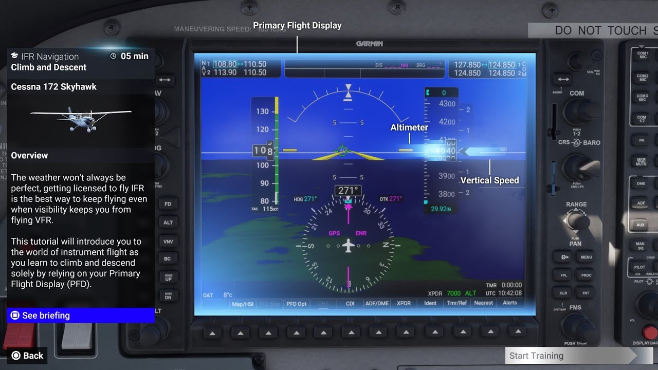 Microsoft flight simulator Walkthrough  PT17 flight training IFR Climb an descend