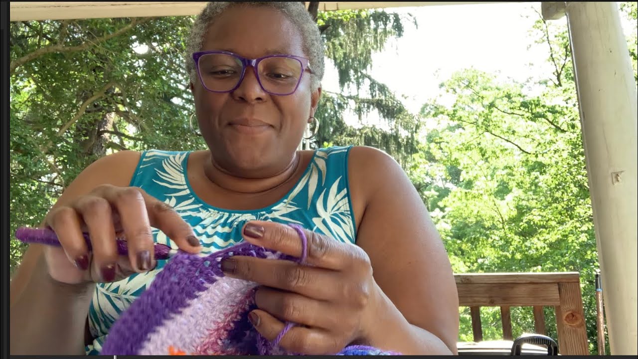 😃💜🧶 crochet with me! 😃💜🧶 #solidgranny pt.1