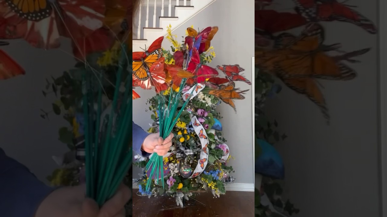 BUTTERFLY ORNAMENTS: How I Made My Own Butterfly Picks (Summer Christmas Tree D&eacute;cor)