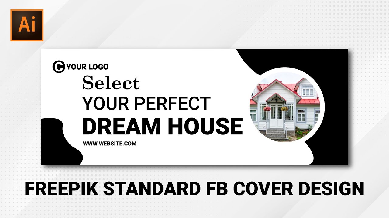 Home Sale Facebook Cover photo Design In Illustrator | Adobe Illustrator Tutorial Beginner