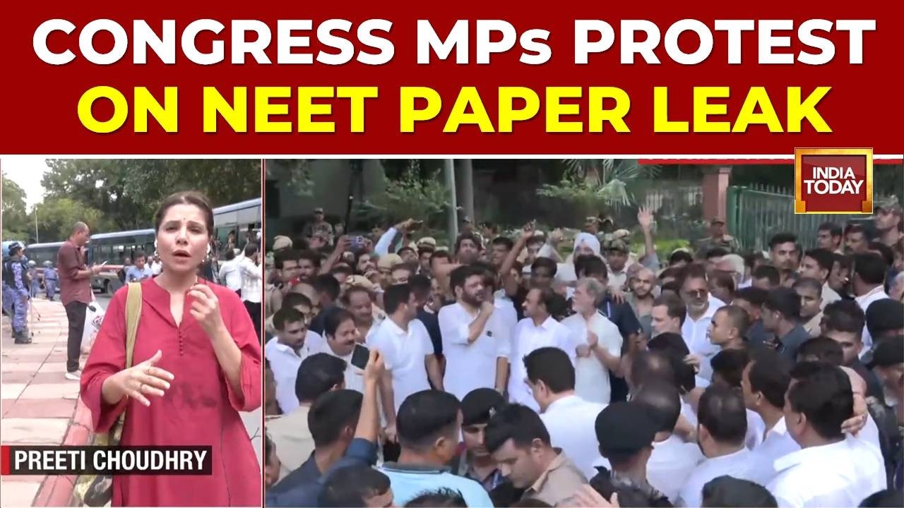 Watch: Congress Protests On NEET Paper Leak At PM Modi's Residence, Demand Multiple Resignations