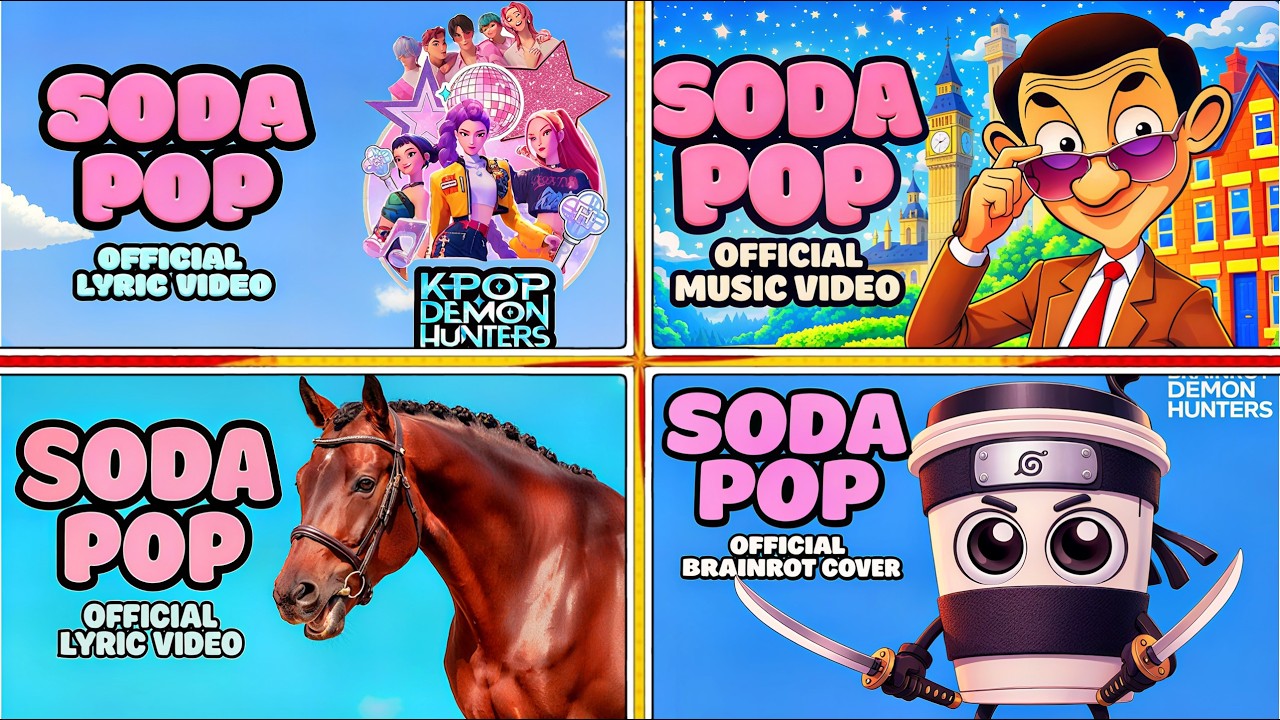 SODA POP - Mr.Bean 🆚 KPop Demon Hunters 🆚 Funny Horses 🆚 Cappuccino Assassin - MUSIC BATTLE