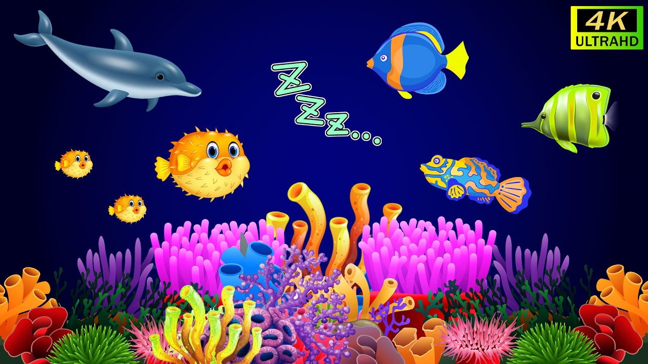 Lullaby  Calming Undersea Animation  Aquarium  Soothing fishes 🐟Baby Ocean Dreams