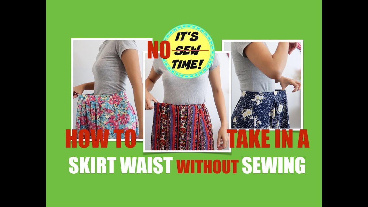 HOW TO TAKE IN A SKIRT WAIST WITHOUT SEWING | SKIRT HACK EVERY GIRL SHOULD KNOW!