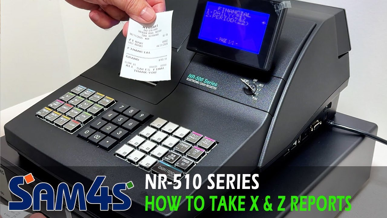 Sam4s NR-510 Series - How to Take X and Z Reports