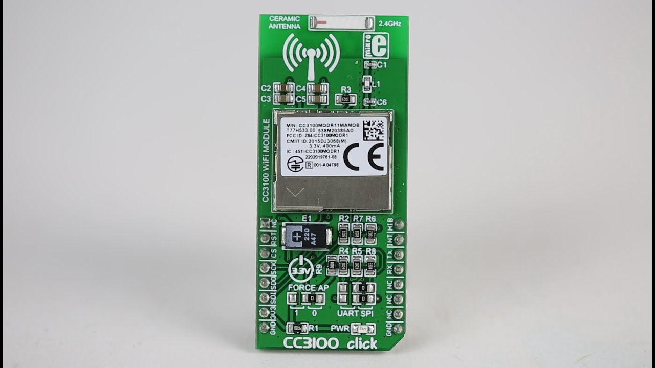 Low power high security Wi-Fi module - CC3100 click by MikroE