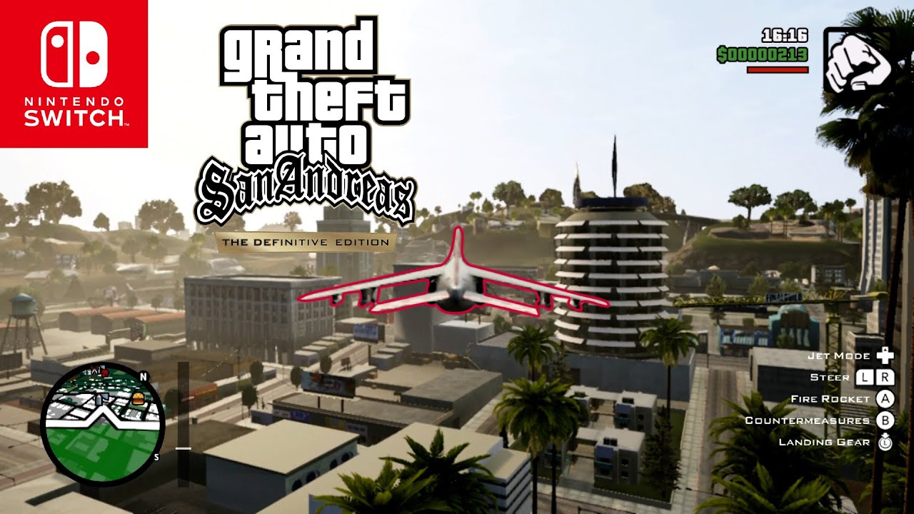 GTA San Andreas Definitive Edition - Nintendo Switch gameplay + CHEATS