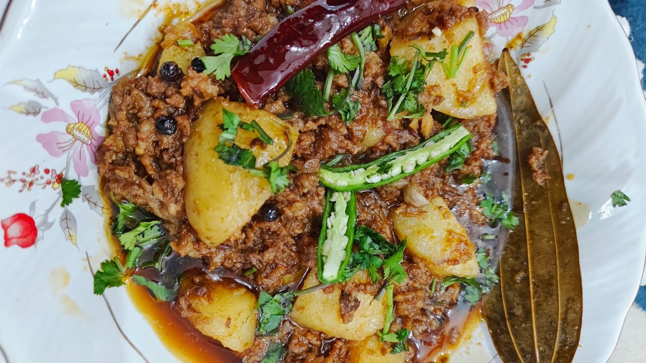 😍Aloo Keema Banane Ki Aasaan Recipe,aisa keema kbhi ni khaya hoga😋|#keemaaloo #mutton #viral #video 
