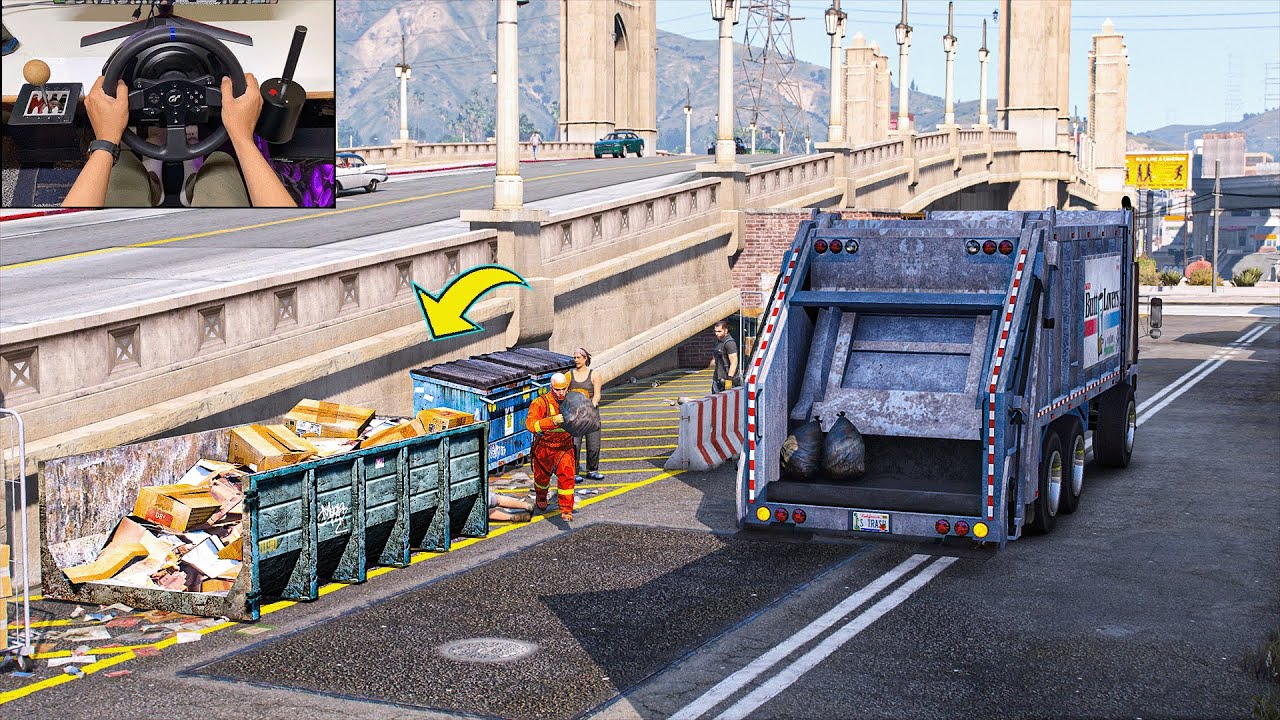 GTA 5 Garbage Truck Simulator | Recycling Job Roleplay Let's clean los santos