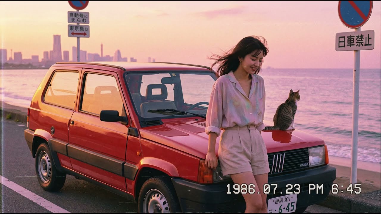 FIAT PANDA Sunset Drive – Italian Breeze City Pop Instrumental | Retro 80s Road Trip Vibes