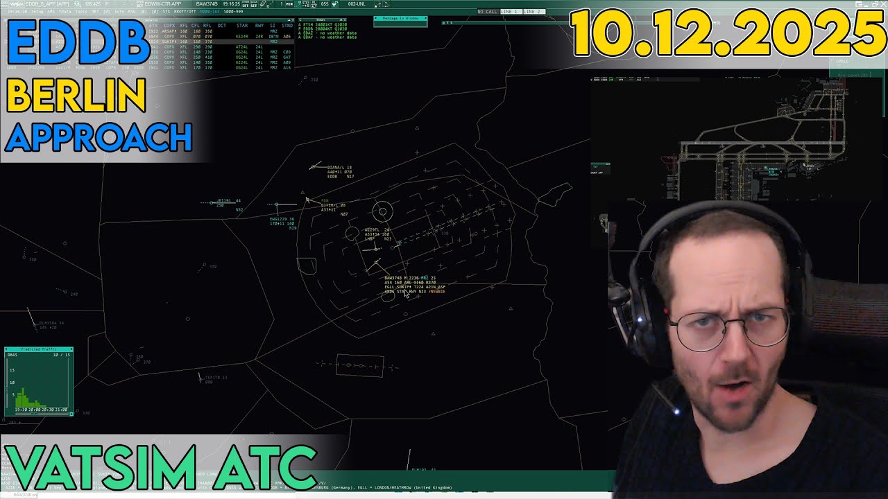 Radar am Mittwoch ✈ EDDB Berlin Approach am 10.12.2025 ✈ VATSIM ATC
