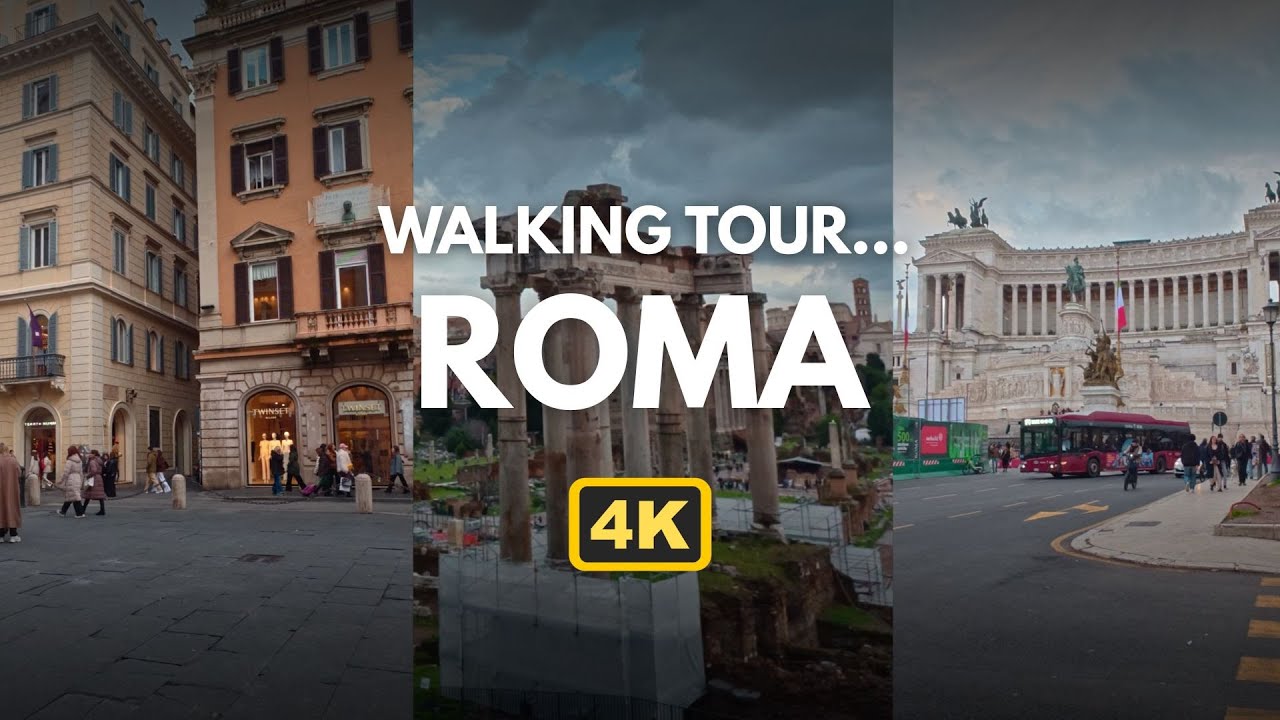 Rome Walking Tour - Via del Corso, Piazza Venezia, Campidoglio 🇮🇹 4K POV