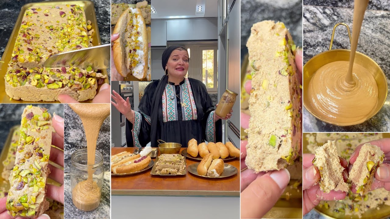 الطحينة الخام بمكون واحد فقط و حلاوة طحينية بالفسدق😋