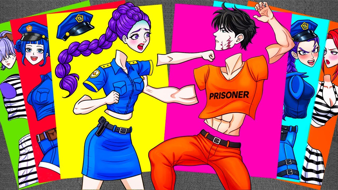 [👑paper diy👑] Huntrix Rumi is a COP vs Jinu Saja is Bab PRISONER 😈 KPOP Demon Hunters Sticker Book