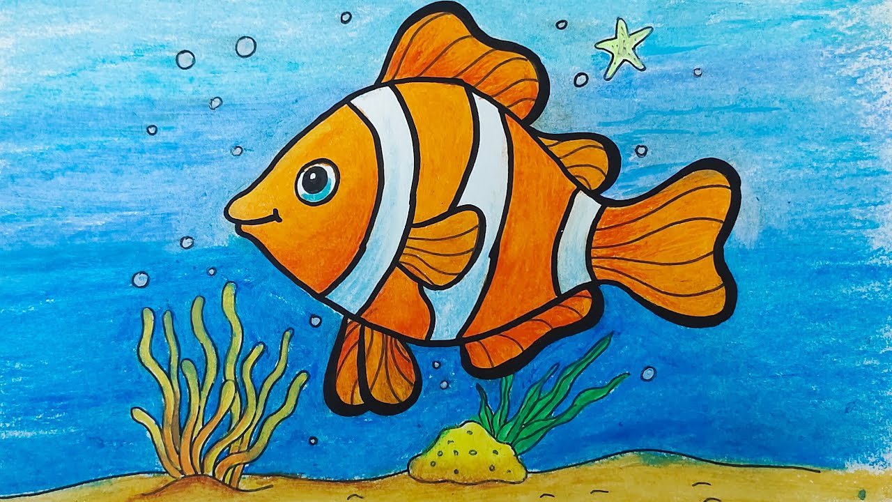 Easy Fish Drawing | Step by Step drawing for kids | #drawing #kids #youtubeshorts 