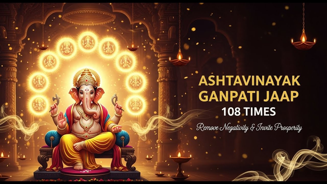 🔱 Ashtavinayak Ganpati Jaap 108 Times | Remove Negativity & Invite Prosperity | 🪔 दिव्य गणपति जाप 🔔