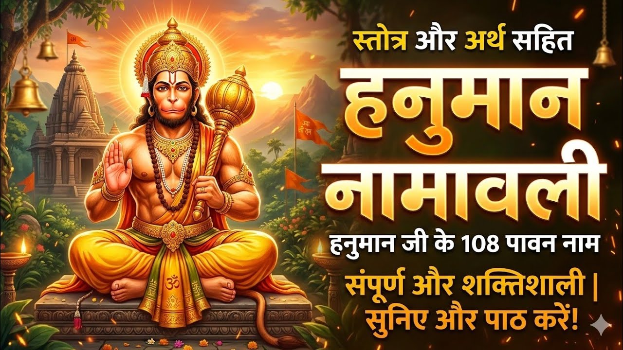 हनुमान नामावली | Hanuman Namavali | Powerful Jaap #HanumanNamavali #HanumanJi #Bajrangbali #Bhakti