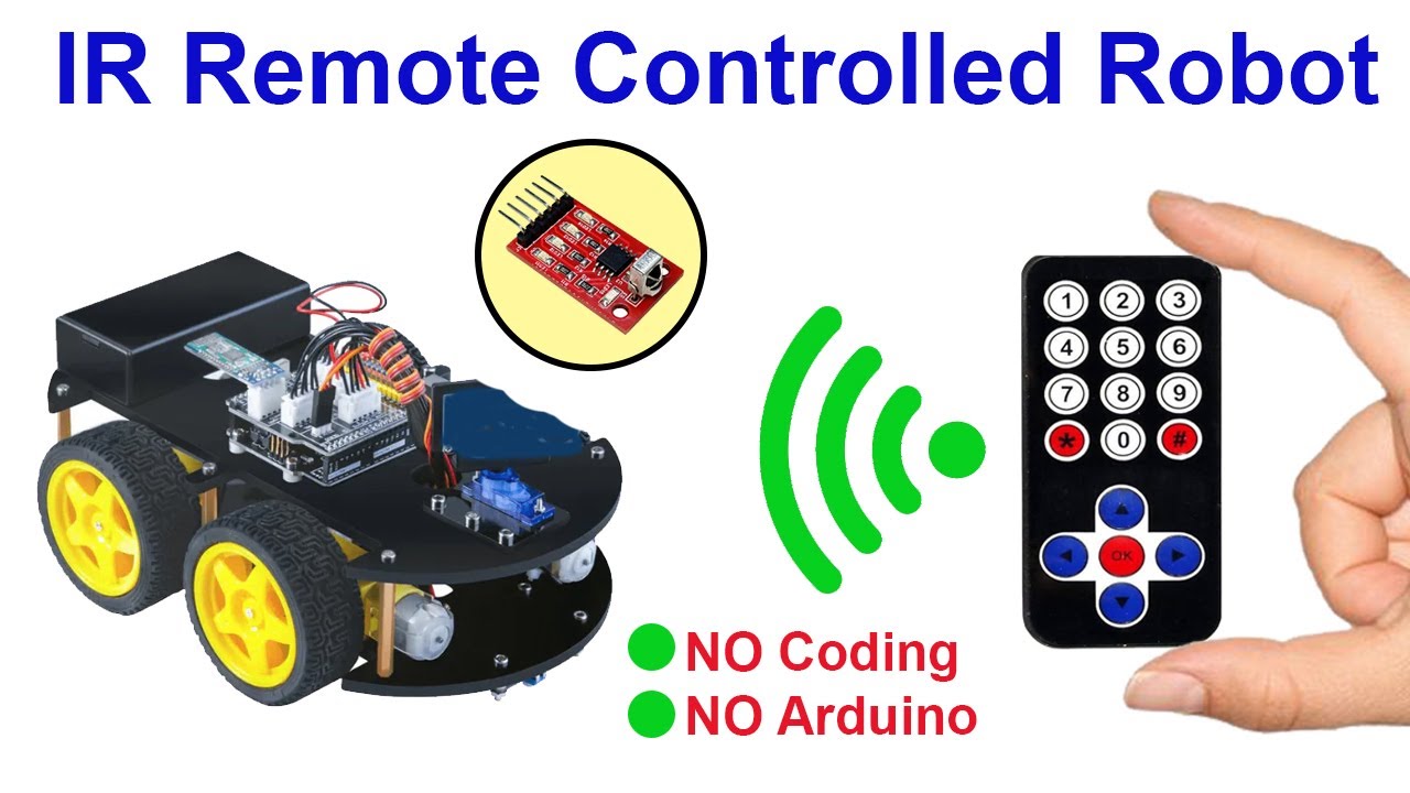 NO Arduino & NO Coding | Wireless Robot Car Using IR Remote Control #diyproject
