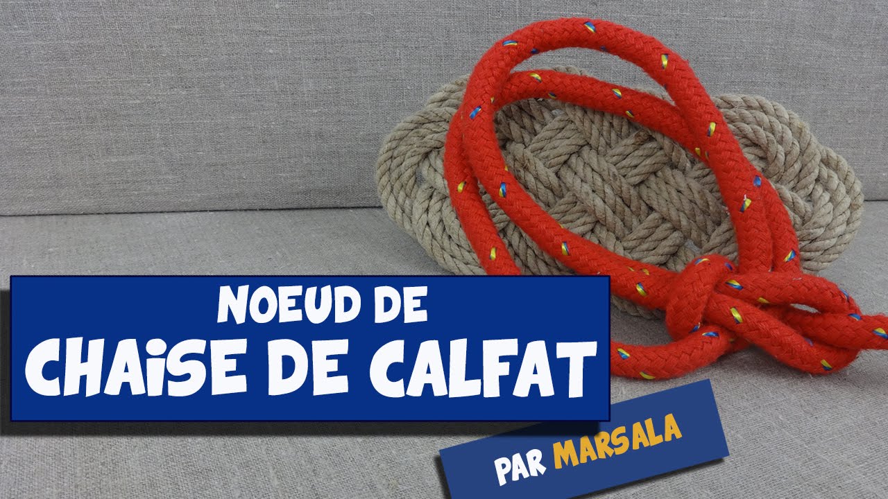 Noeud de Chaise de Calfat ( chaise portugais, chaise français ) # noeud à boucles multiples #1073