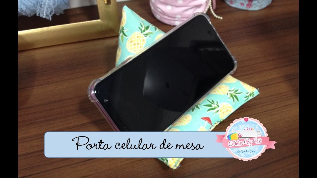 Porta celular de mesa em tecido - Fácil de fazer