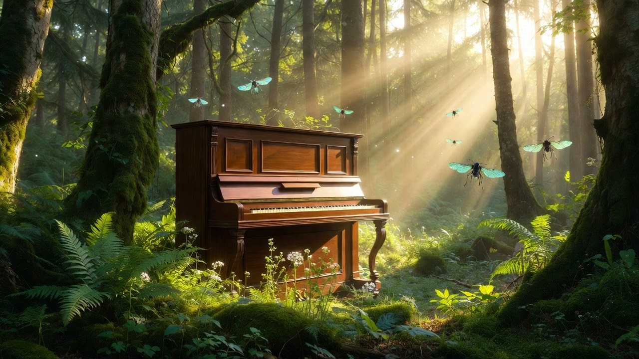 Piano Lost in the Forest • Classical Melody & Night Insects for Deep Focus & Calm (1 hour)