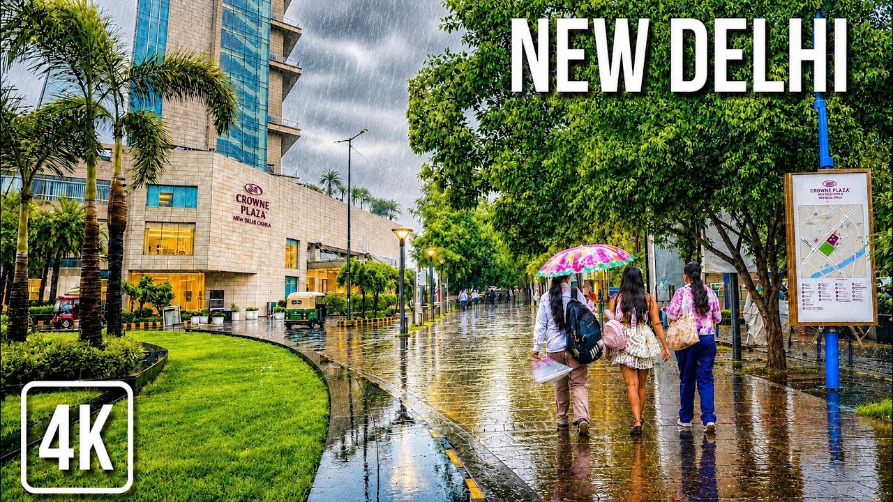 🇮🇳 It&rsquo;s Rainy Season ⛈️Heavy Rainfall in Delhi | Rain Walk | India