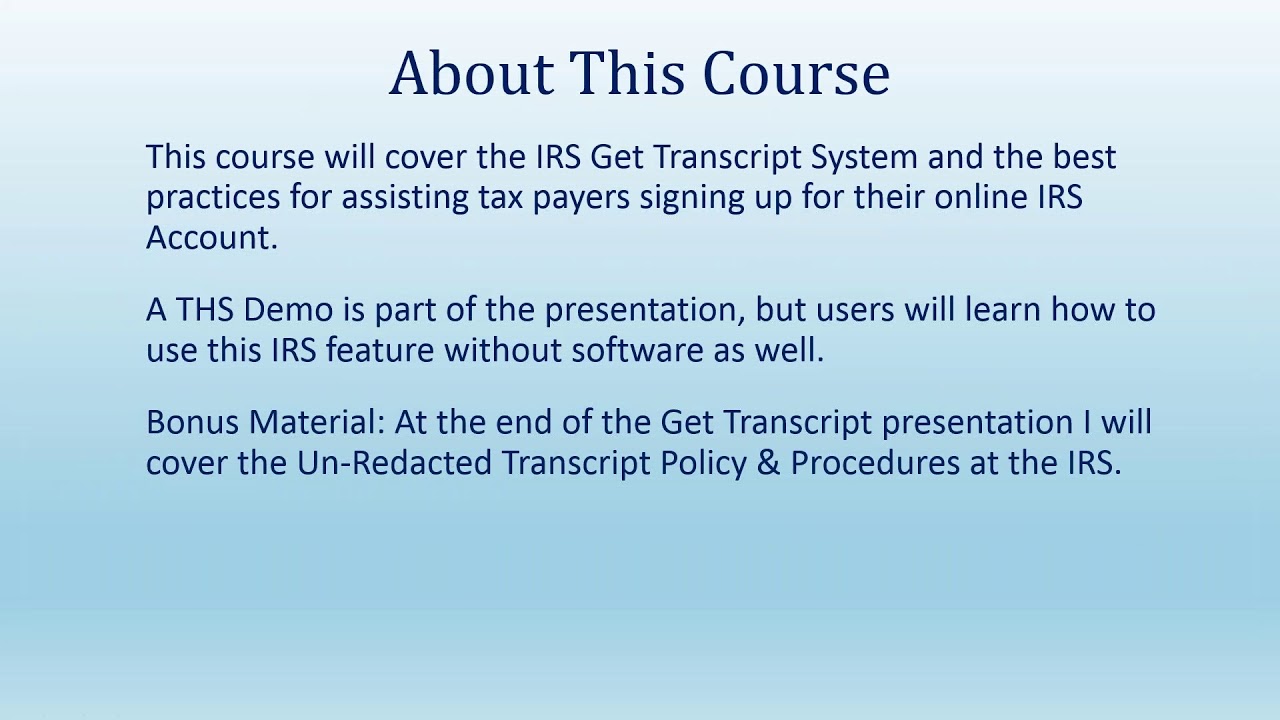 Download Taxpayer's IRS Transcripts  Instantly Without a 2848 8821