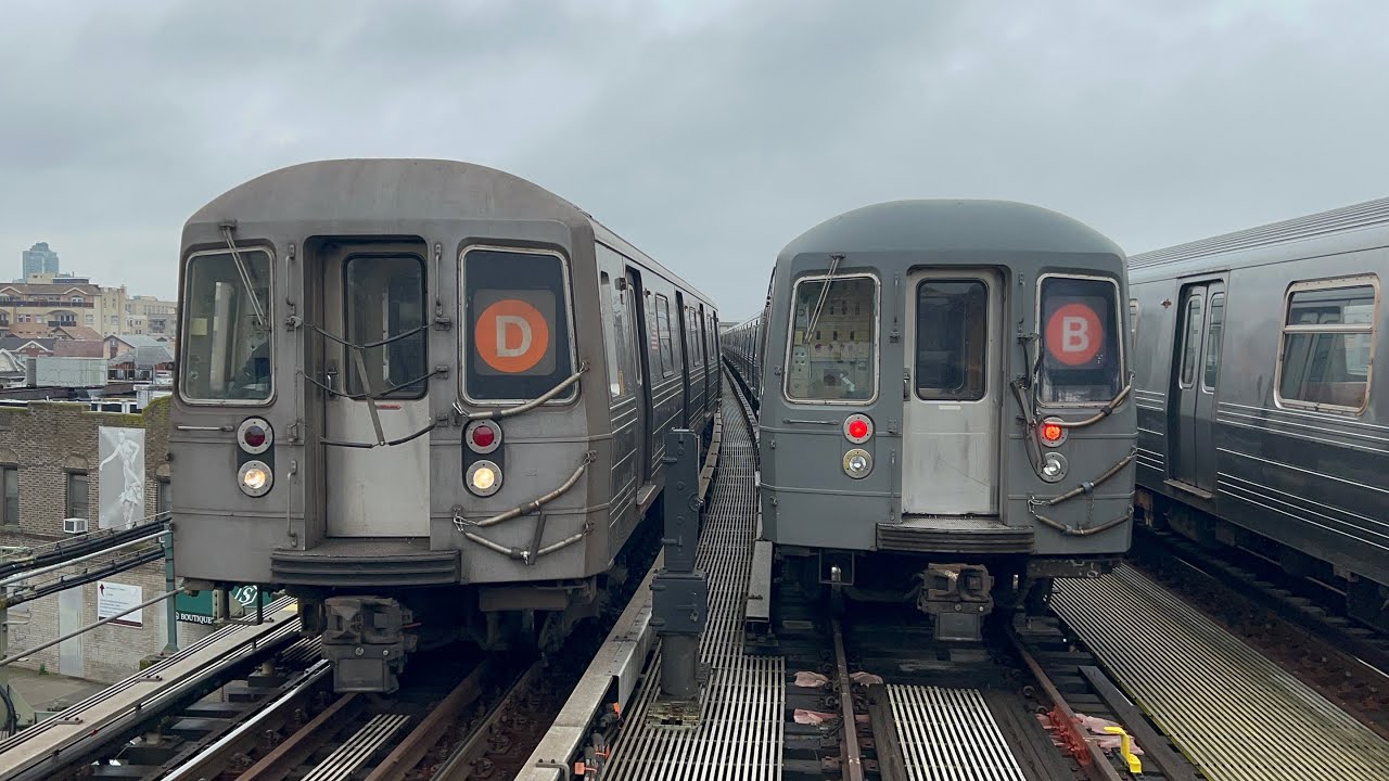 BMT Brighton Line: (D) (N) (Q) Trains with NIS (B) Trains @ Ocean Pkwy (R46, R68, R68A)
