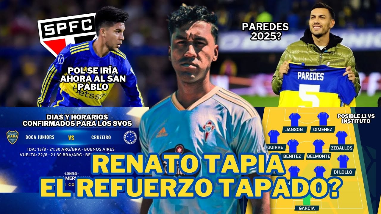 ATENTO BOCA💥 LLEGA LIBRE RENATO TAPIA? 😲 | PAREDES VOLVERÍA EN 2025 🔥| POL A UN PASO DE SAN PABLO 🇧🇷