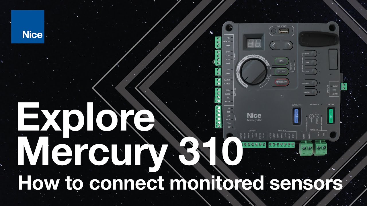 Nice Mercury 310 Controller - Connecting Monitored Sensors