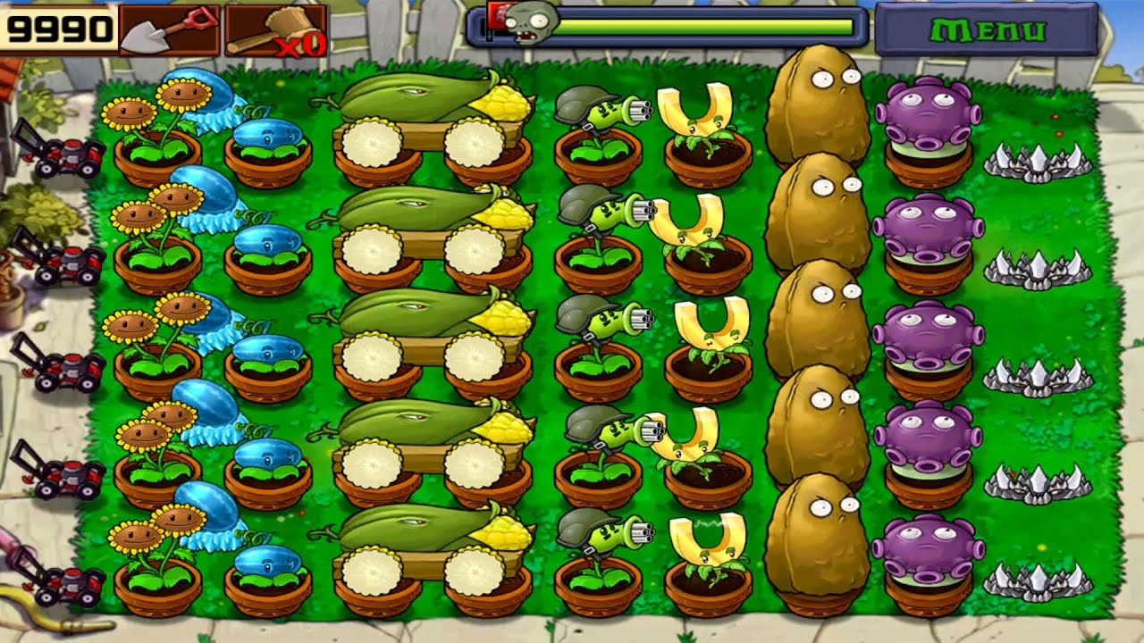 Plants vs Zombies: Survival Day - All Upgraded Plants vs All Zombies Gameplay Full HD 1080p 60fps