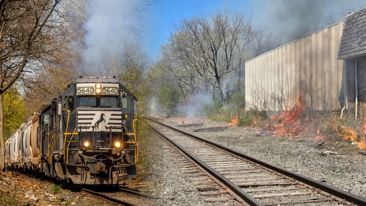 FIRE EMERGENCY! Conrail Train Starts Massive Wildfire & Building Fire In Pitman NJ 4/17/2025