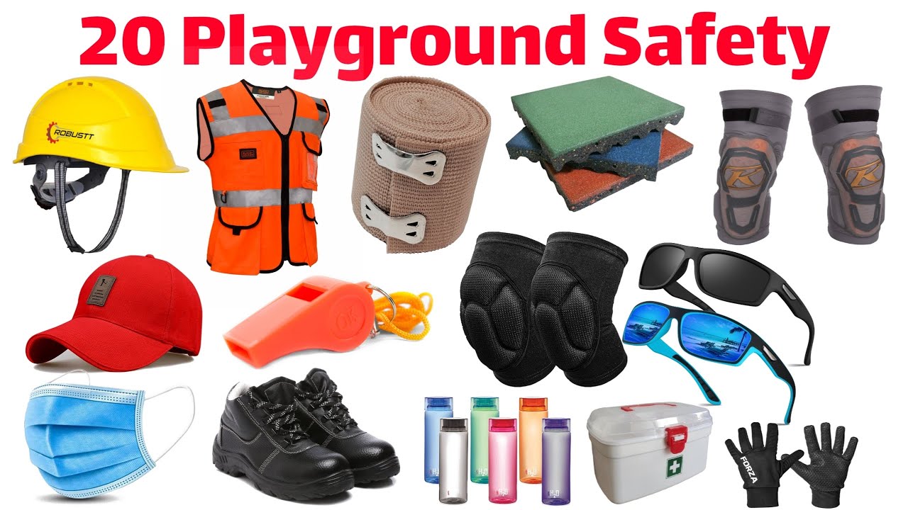 20 Playground Safety Objects Names | Learn Safety Objects in English | Kids Video