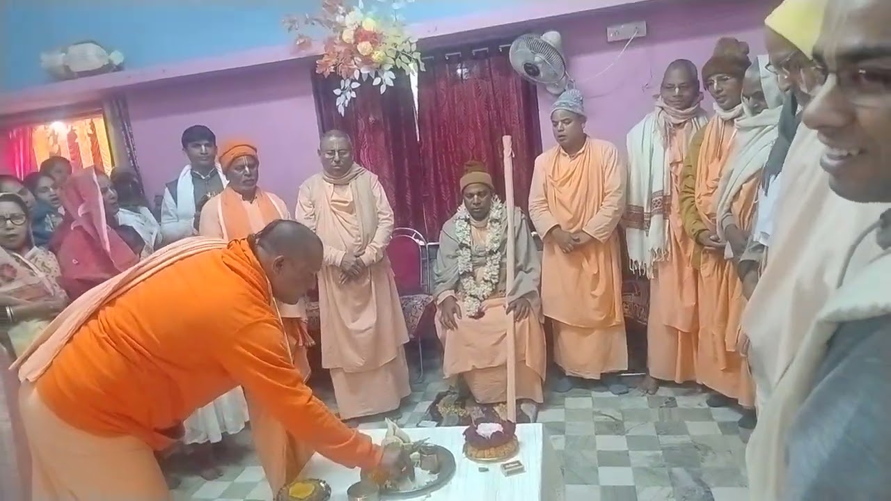 আকর মঠ শ্রী চৈতন্য মঠের মঠাচার্য শীল ভক্তি স্বরূপ সন্যাসী মহারাজের আগমন চাকদহ কাঁঠালপুলিগৌড়ীয় মাঠে