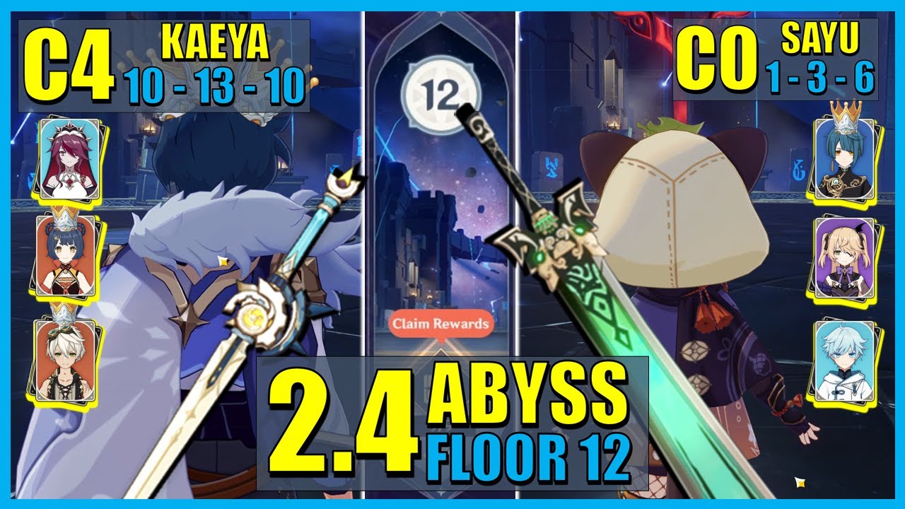 F2P OPTION: Reverse Melt Kaeya and High EM Shatter Sayu 2.4 Spiral Abyss Floor 12 | Genshin Impact