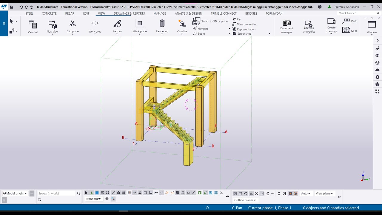 BIM Tekla Structures - Pembuatan Elemen dan Detailing Tangga