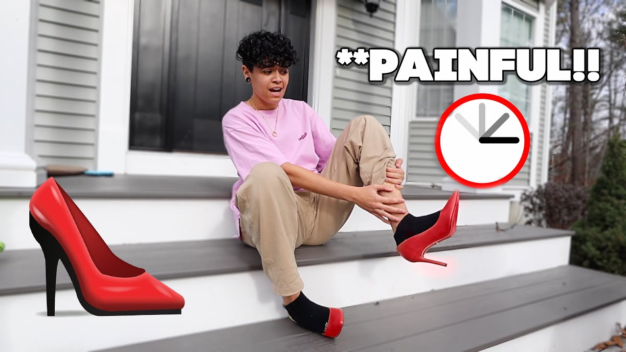 WEARING MY GIRLFRIENDS HIGH HEELS FOR 24 HOURS!!