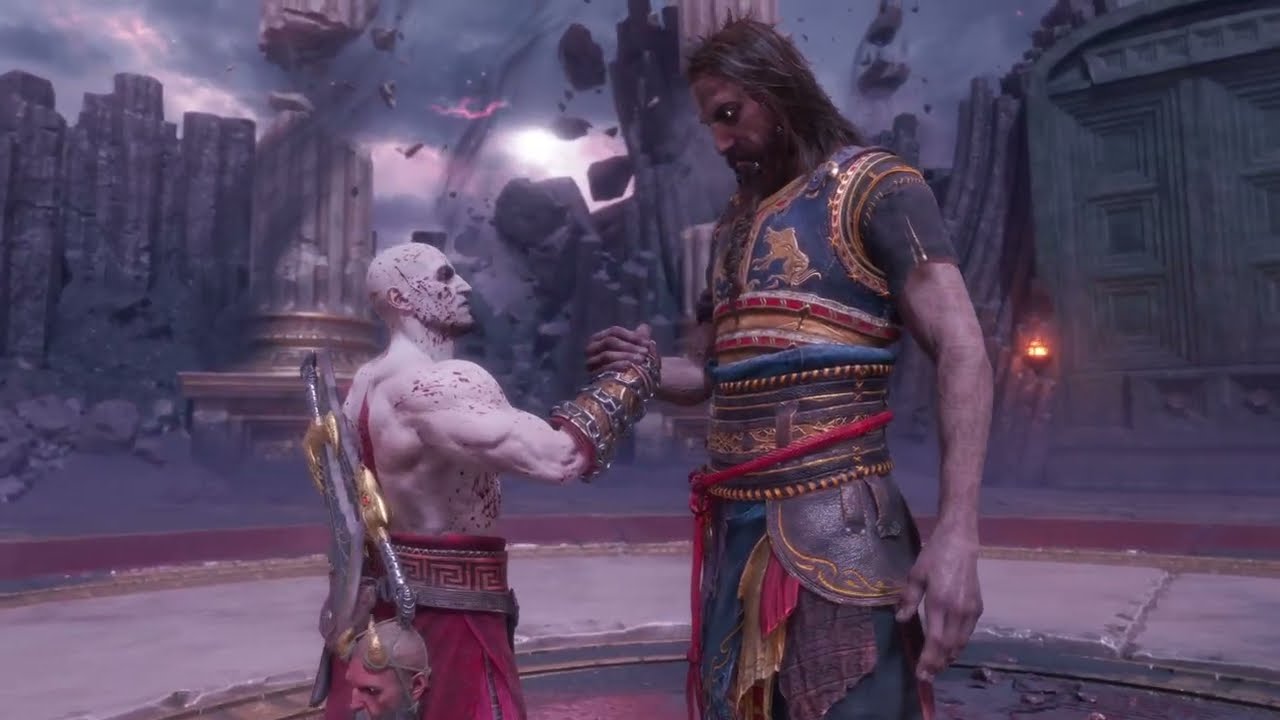 God of War Ragnarök VALHALLA GHOST of SPARTA VS GOD of WAR TYR. epic and equal battle