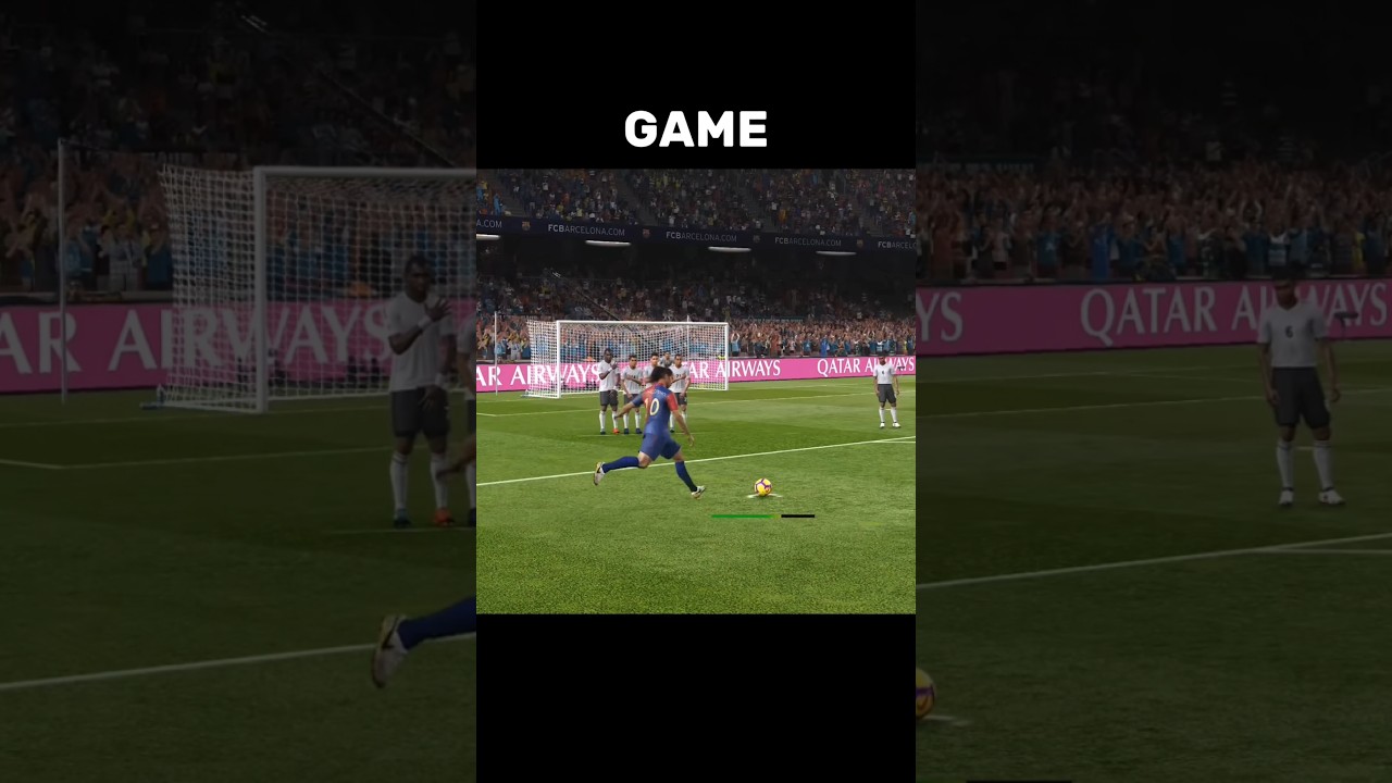 Ronaldinho 🇧🇷 Curve Goal Recreated in Pes 21 #fifa #pes #efootball #fc25 #football #gaming #shorts